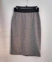 New York & Company Pull On Midi Stretch Pencil Gray Skirt M