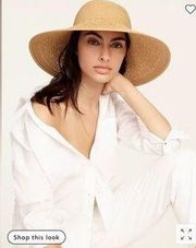 J. CREW Textured Summer Straw Hat in Dusty Dune