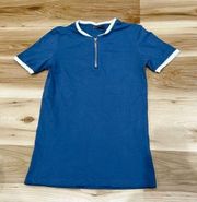 ASOS Blue and White Short Sleeve Shirt Womens Small