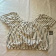 Falls Creek Square Neck Top White Women Size 2X