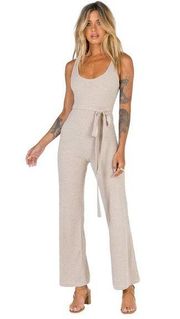 Princess Polly Callie Ribbed Flare Leg Sleeveless Jumpsuit Size 4