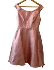 Alfred Sung D686 Pink Off the Shoulder Cocktail Dress with Pockets—Size 8