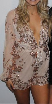 Rose Gold sequin romper