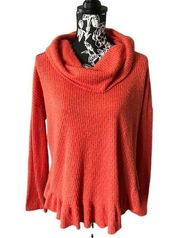 Anthropologie Maeve Sweater Orange Oversized Cowl Neck Small