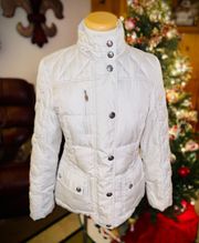cream Colored Puffer Jacket Size Small