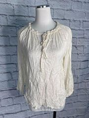 Dylan true grit white sequin blouse new size medium small