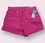 547-WILD FABLE Highest Rise Mom Shorts in Deep Pink