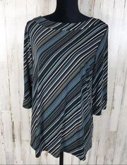 Liz Lange Maternity Striped Blouse Top Tee Career