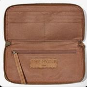 Free People NWT Brown Distressed Vegan  Leather Wallet