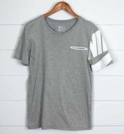 The NIKE TEE T-Shirt Womens Size Small Athletic Cut Breast Pocket Gray