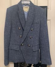 Blue blazer jacket long sleeve coat work jacket suit top classic breasted jacket