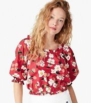 NWT kate spade Botanical garden aperitif top, Red and White