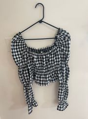 Gingham Longe Sleeve Top