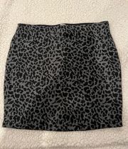 San Souci Gray & Black Animal Print Leopard Mini Skirt NWT Size Small