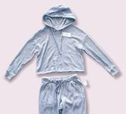 Pink Rose 2-Piece Set Peri Floral Loungewear Hoodie & Pants Knit Size S NWT