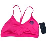 TYR Wodapalooza Miami Womens V-Neck Sports Bra - Pink - Size XL 14/16 - $49