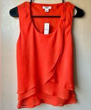 🆕  Ruffled Orange Sleeveless Top | S