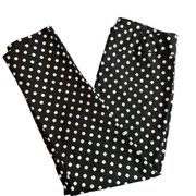 Melissa Paige Black White Polka Dots Stretch Straight Leg Pants Size L