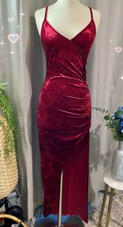Boutique Wine Red Velvet Dress