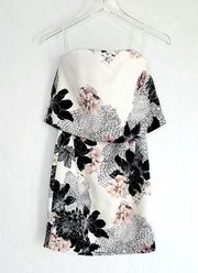 KEEPSAKE Keep Watch White Floral Print Strapless Dress Size XS NWT