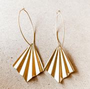 Gold Fan Earrings 