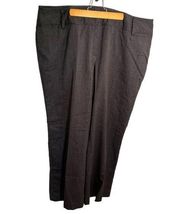 Larry Levine Wide Leg Trousers Gray Black Herringbone