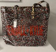 NWT Kendall & Kylie Semi see Through Multi color Leopard Tote (great for venues)