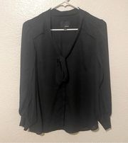 Greylin Black Tie Blouse Size Small