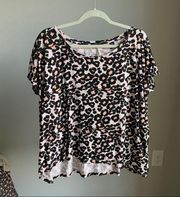 Scotch & Soda Leopard Print Short Sleeve Tee Shirt