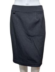 Calvin Klein Skirt Womens 2 Gray Pencil Skirt Casual Business Neutral Preppy