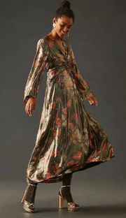 Caballero Deep V-Neck Floral Maxi Dress