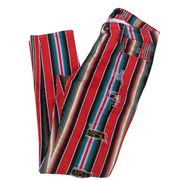L & B Lucky and Blessed Women’s Jeans Sz 8 Red Striped Skinny High Rise Western