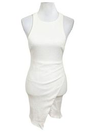 Bec + Bridge Asymmetrical BodyCon Mini Dress Textured White Womens Size 4