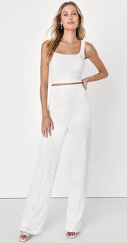 Brilliant Essence Ivory Sequin Sleeveless Two-Piece Jumpsuit