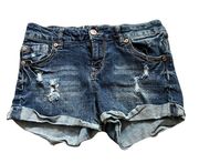 WALLFLOWER women’s distressed jean shorts size 29