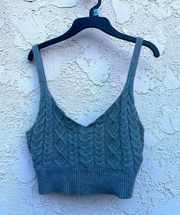 Medium Me to We grey knitted cropped tank top