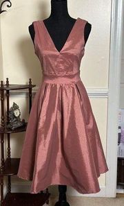Rose Pink Pleated Cocktail Dress