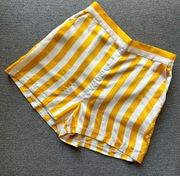 Juicy Couture // Yellow & White Striped High Waist Shorts