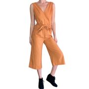 Shinestar Yellow Crop Tank Linen Bohemian Jumpsuit