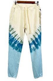 Daydreamer NEW  Beach View Tie Dye Sweat Pants Jogger Blue Cream Women's XS