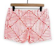 Vineyard Vines neon orange white geometric print everyday shorts