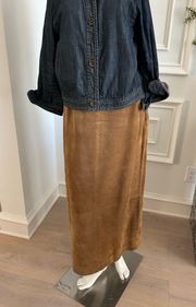 Kate Hill Tan Suede Maxi Skirt