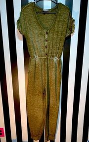 Green Sweatpants Material Comfy Jumpsuit One Piece Pants Outfit Small/Medium