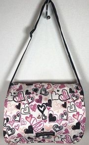 Jansport Pink & Black Heart Crossbody Bag