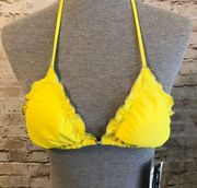 O’Neill Yellow Triangle Swim Top Silver Ruffle XS