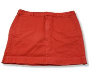Gap Skirt Size 6 Women's Khakis By Gap Twill Mini Skirt Red Casual Skirt Raw Hem Women's 