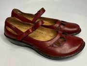 Hush Puppies red leather Mary Jane Shoes size 9.5