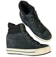 Converse CTAS Platform Plus Collar Hi Top Hidden Wedge Black Suede Womens 9.5