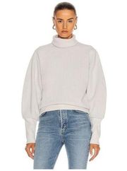 AGOLDE Extended Rib Balloon Turtleneck Off-White Sweatshirt Women's Size XS