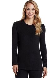 Cuddl Duds Stretch Long Sleeve Crew Neck Shirt Women’s Size Large in Black